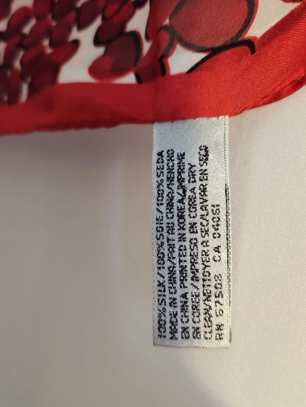 Red Heart Print Sheer Fashion Scarf SILK